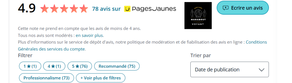Marabout Belgique : Un Guide Complet Pour Le Métier Marabout 4 Marabout avec 78 avis en ligne 1 1